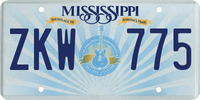 MS license plate ZKW775