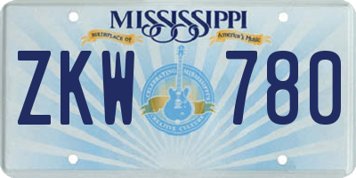 MS license plate ZKW780