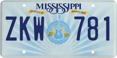 MS license plate ZKW781