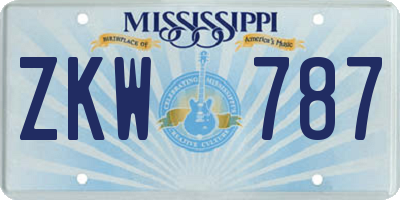 MS license plate ZKW787