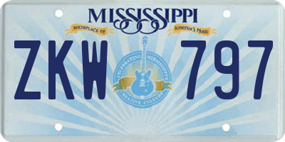 MS license plate ZKW797