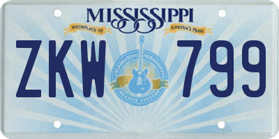 MS license plate ZKW799