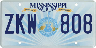 MS license plate ZKW808