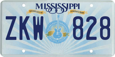 MS license plate ZKW828