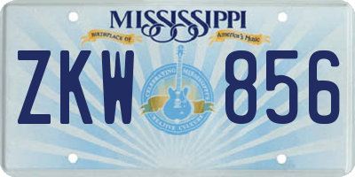 MS license plate ZKW856