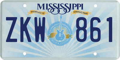 MS license plate ZKW861