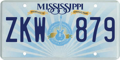 MS license plate ZKW879