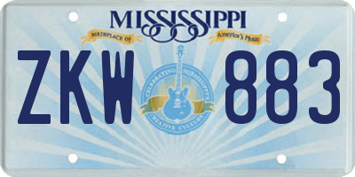 MS license plate ZKW883