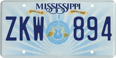 MS license plate ZKW894