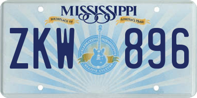 MS license plate ZKW896