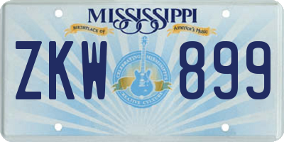 MS license plate ZKW899