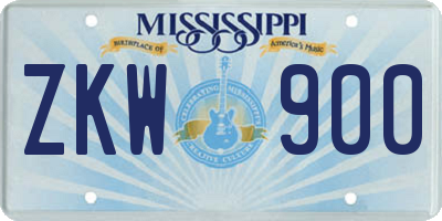 MS license plate ZKW900