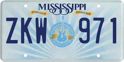 MS license plate ZKW971