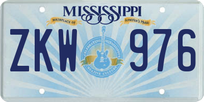 MS license plate ZKW976