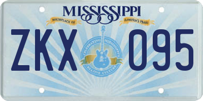 MS license plate ZKX095