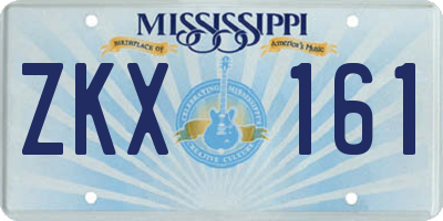 MS license plate ZKX161