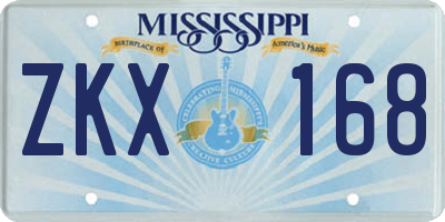 MS license plate ZKX168