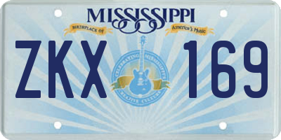 MS license plate ZKX169
