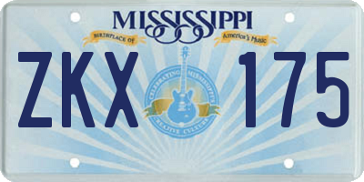 MS license plate ZKX175