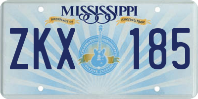 MS license plate ZKX185