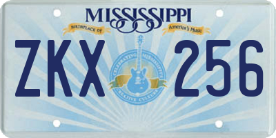 MS license plate ZKX256