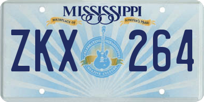 MS license plate ZKX264