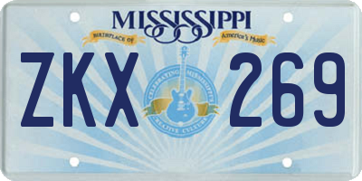 MS license plate ZKX269