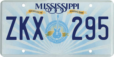 MS license plate ZKX295
