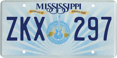 MS license plate ZKX297