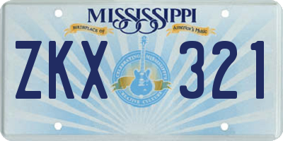 MS license plate ZKX321