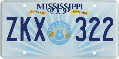 MS license plate ZKX322