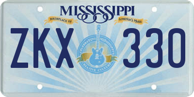 MS license plate ZKX330