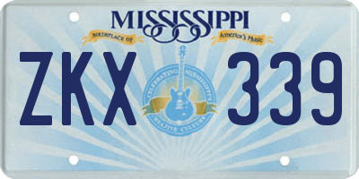 MS license plate ZKX339