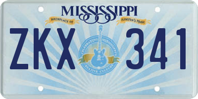 MS license plate ZKX341