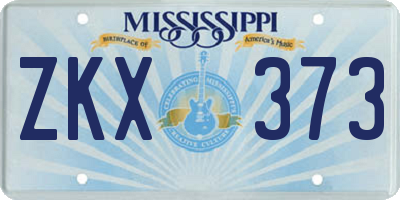 MS license plate ZKX373