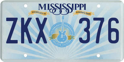 MS license plate ZKX376
