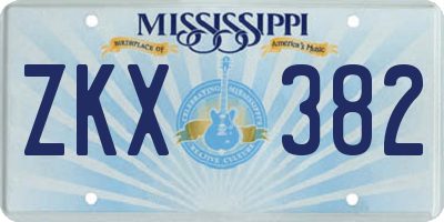MS license plate ZKX382