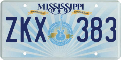 MS license plate ZKX383