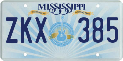 MS license plate ZKX385