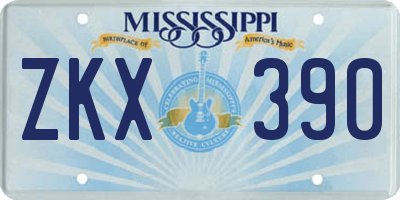 MS license plate ZKX390