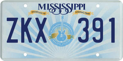 MS license plate ZKX391