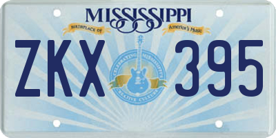 MS license plate ZKX395