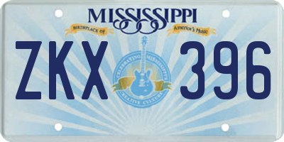 MS license plate ZKX396