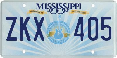 MS license plate ZKX405
