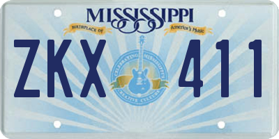 MS license plate ZKX411