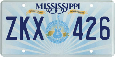 MS license plate ZKX426