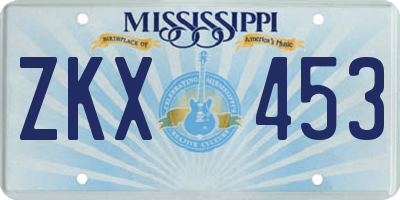 MS license plate ZKX453