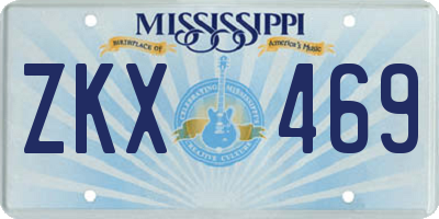 MS license plate ZKX469