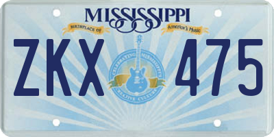 MS license plate ZKX475