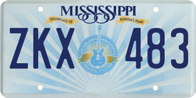 MS license plate ZKX483